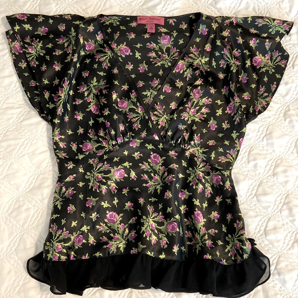 Betsey Johnson Floral Pajamas (2 piece set) - Picture 2 of 4